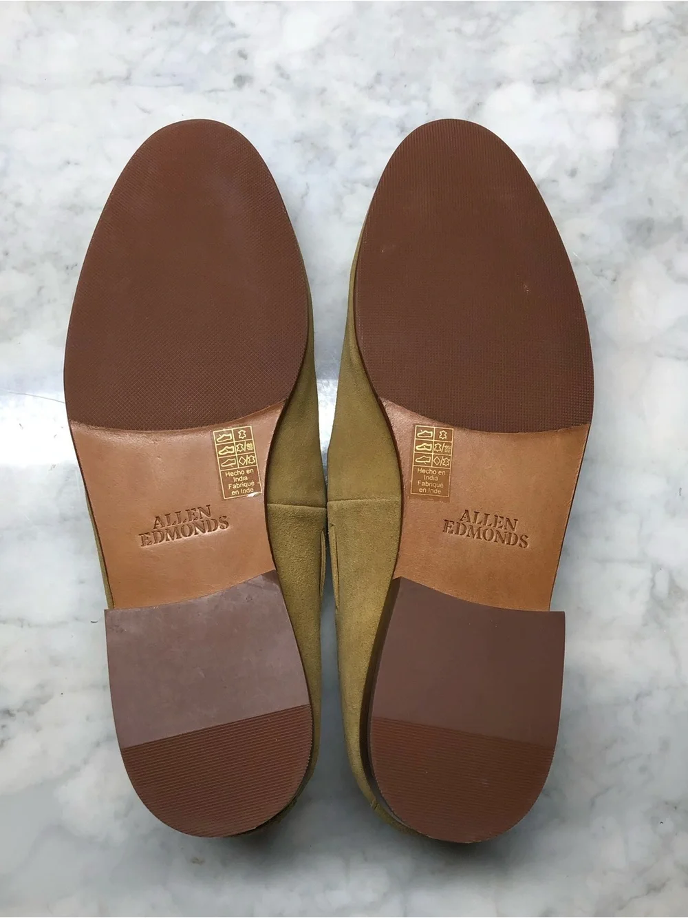 ALLEN EDMONDS  Presley Mens Suede Tassel Loafer Size  10 D Tan NWOB